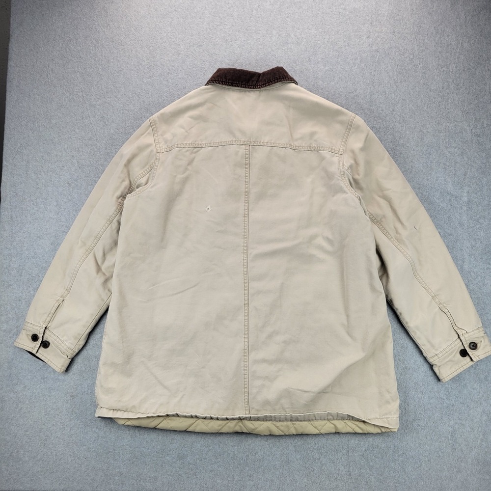 Lands End Canvas Chore Coat Corduroy Collar Button Front Womens‎ XL 18-20 Tan - Picture 11 of 16